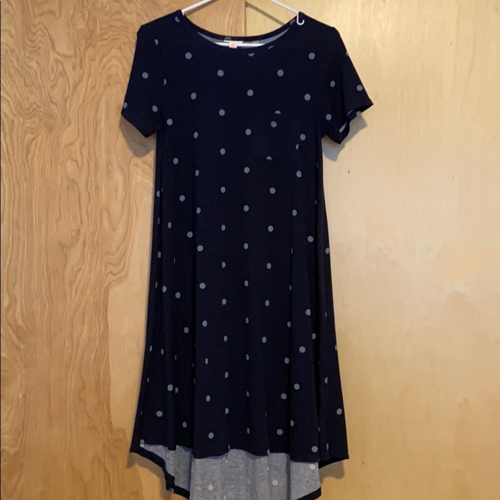 LulaRoe navy polka dot Carly